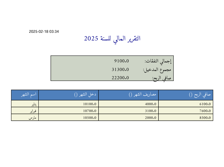 تصدير التقارير
